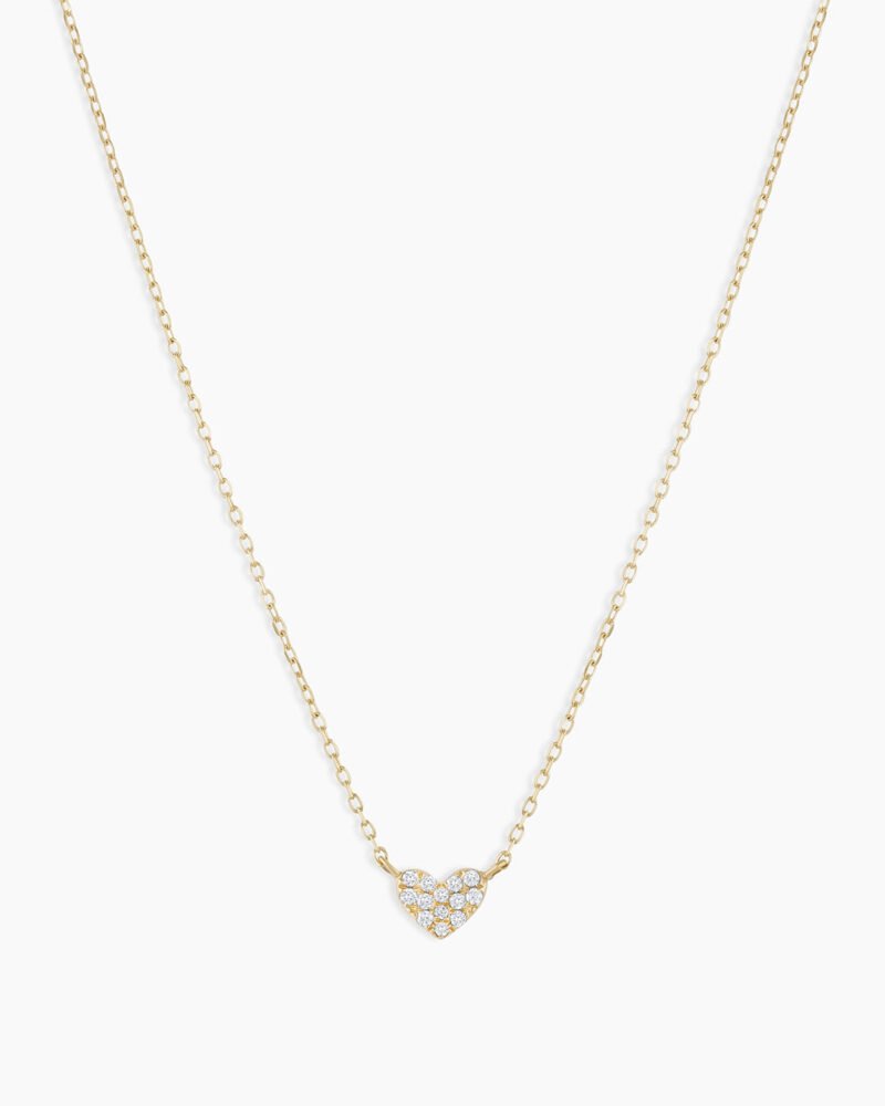 Diamond Pavé Mini Heart Necklace