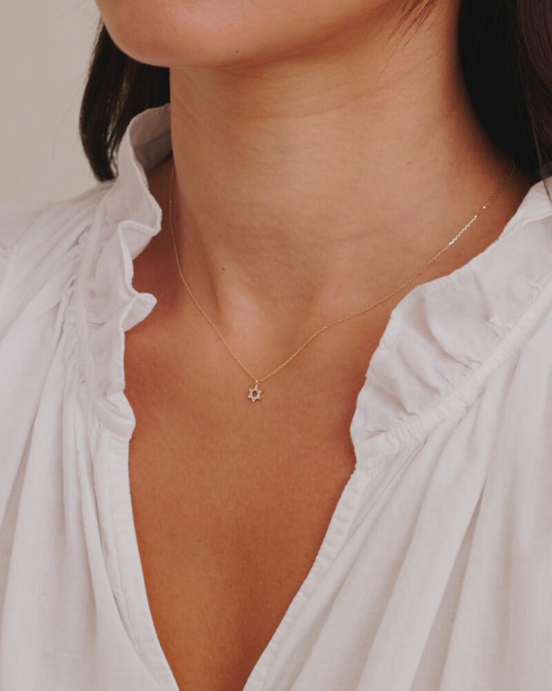 Diamond Star of David Necklace