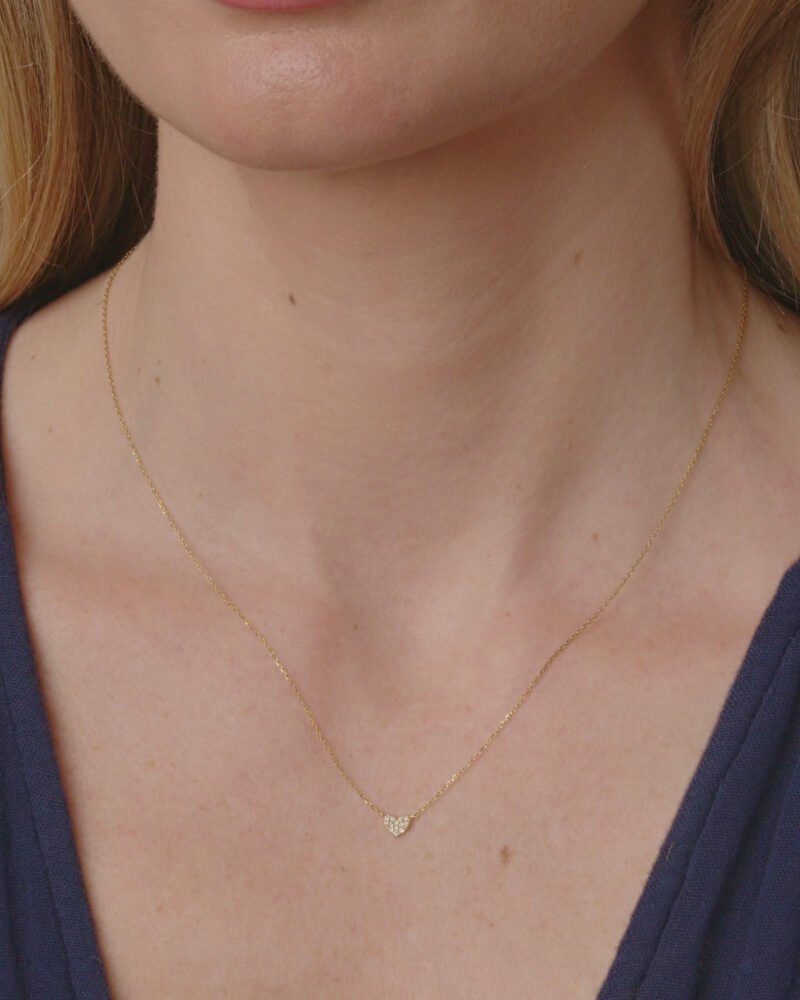 Diamond Pavé Mini Heart Necklace