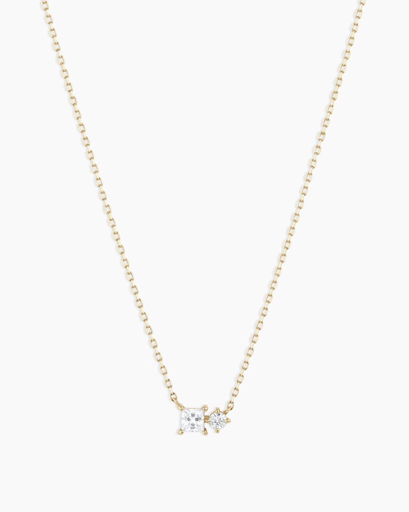 Diamond and White Sapphire Necklace
