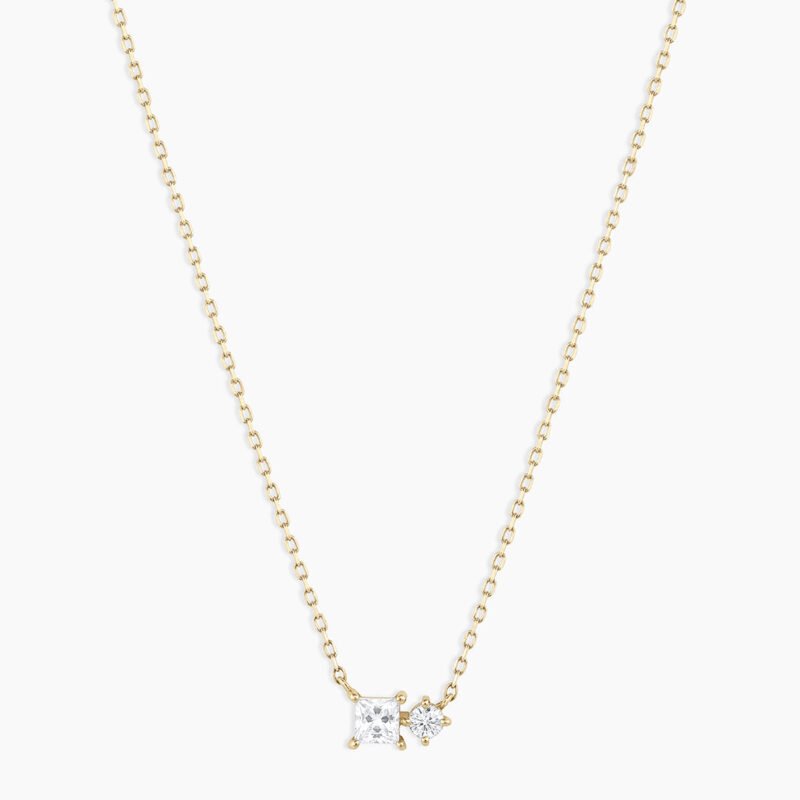 Diamond and White Sapphire Necklace