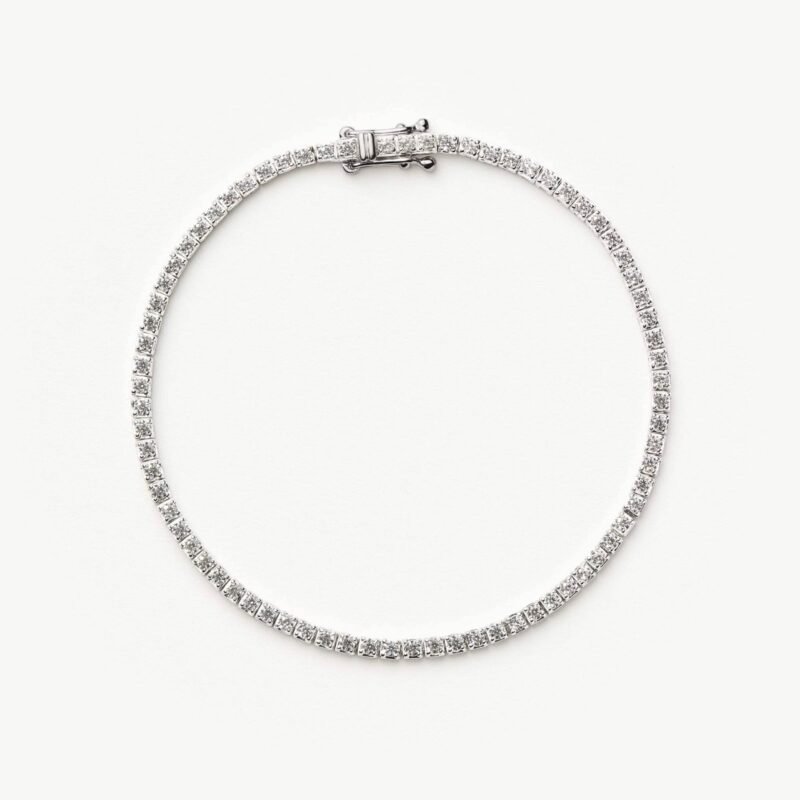 Fine Diamond Tennis Bracelet - Size L | 14ct Solid White Gold Lab Grown Diamonds